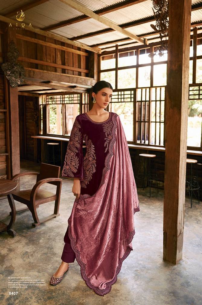Elie By Aiqa Pure Velvet Top Bottom With Dupatta Dress Material Catalog